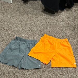Nike Men's Athletic Shorts in Gray and Orange